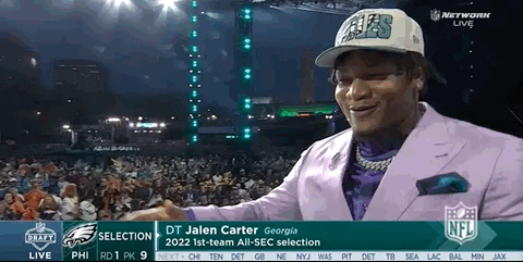 Jalen Carter Got Auto Draft Hugged Man On Stage GIF