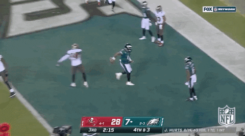 Jalen Hurts Epic Touchdown Fail GIF