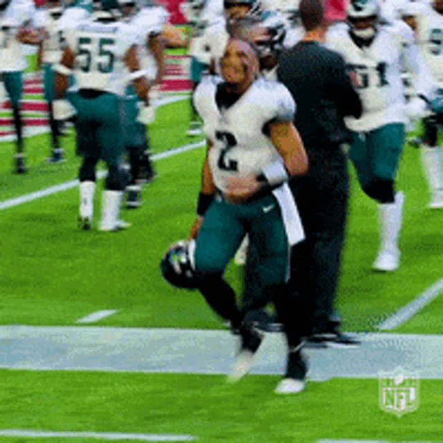 Jalen Hurts Running Away Wave GIF