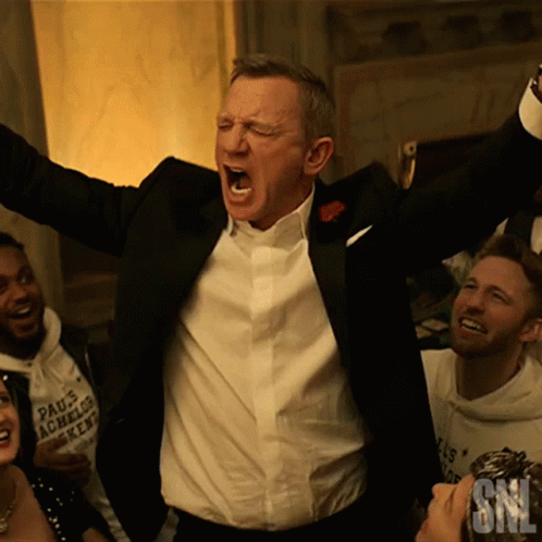 James Bond Rejoicing GIF