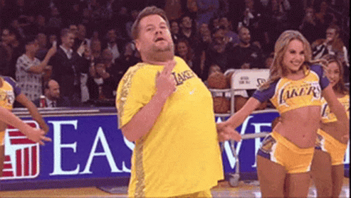 James Corden Epic Dance Lakers GIF