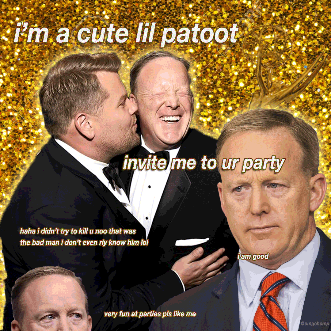 James Corden Gold Glitter Background GIF