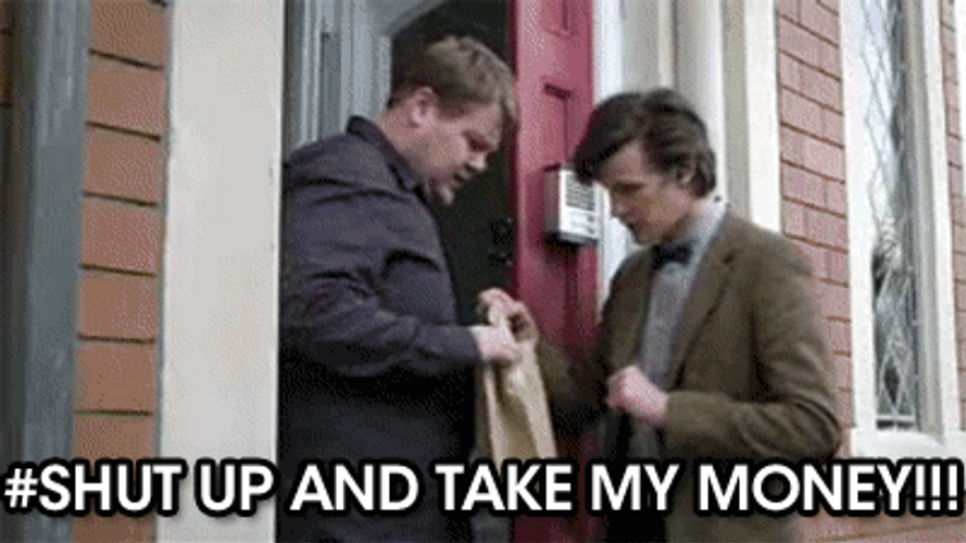 James Corden To Smith Shut Up And Take My Money GIF