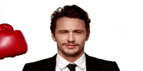 James Franco Boxing Glove Punch GIF