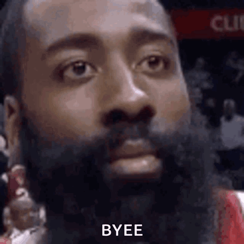 James Harden Is A Basketball Player With A Beard And A Serious Look On His Face . GIF