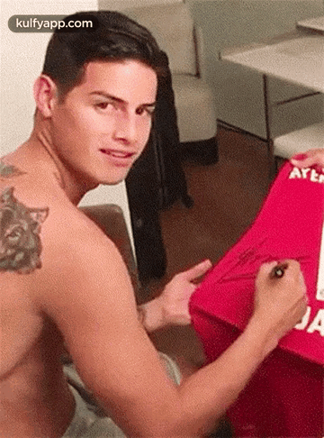 James Rodriguez Autograph Tshirt GIF