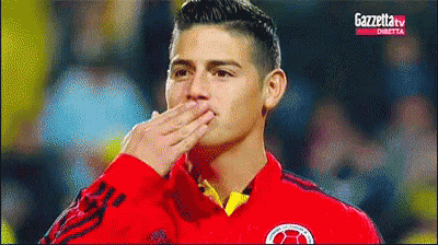 James Rodriguez Flying Kiss Goodbye GIF