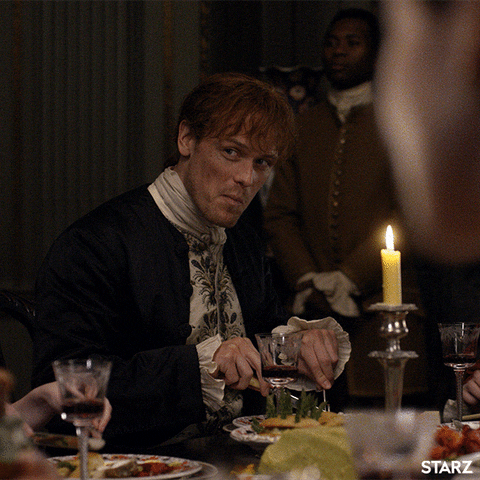 Jamie Fraser Partaking Meal GIF