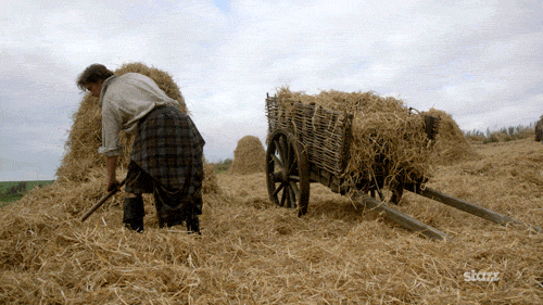 Jamie Fraser Working Hay GIF