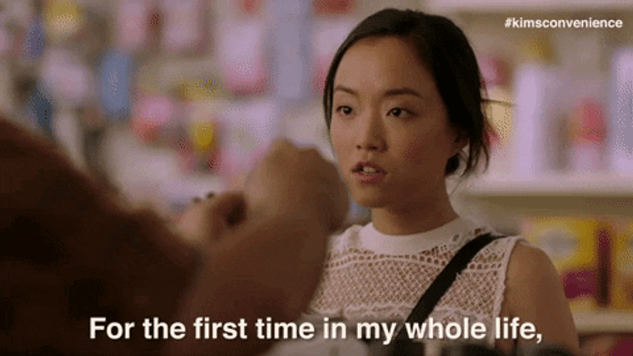 Janet Admitting Her First Time From Kim's Convenience GIF
