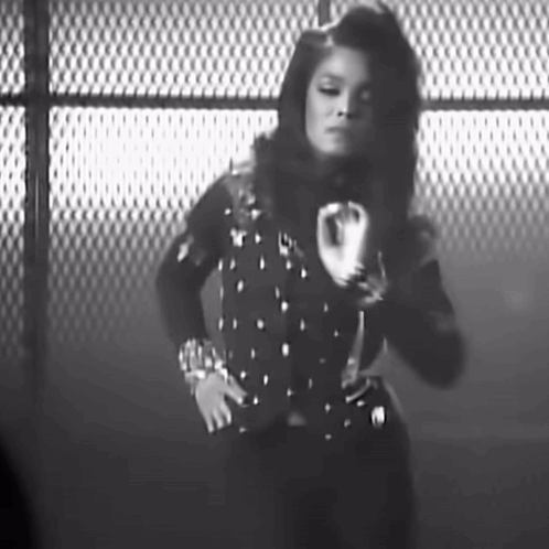 Janet Jackson Black And White GIF