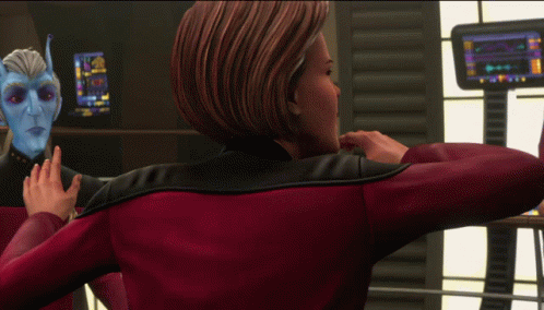 Janeway Prodigy React To Surprise GIF