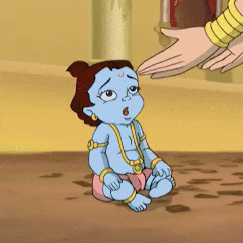 Janmashtami Animated Baby Krishna Lifted Up GIF
