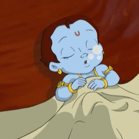 Janmashtami Baby Krishna Waking Up GIF