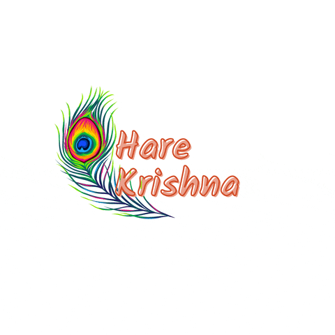 Janmashtami Hare Krishna Peacock Feather GIF