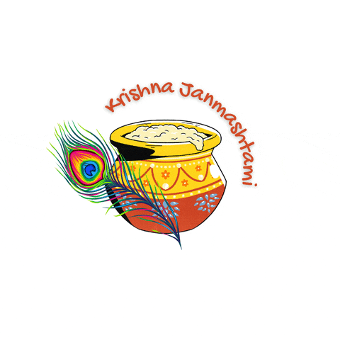 Janmashtami Krishna Curd Pot GIF