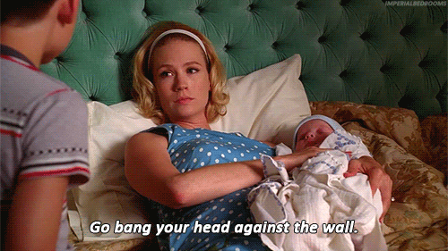 January Jones Go Bang Your Head Against Wall GIF