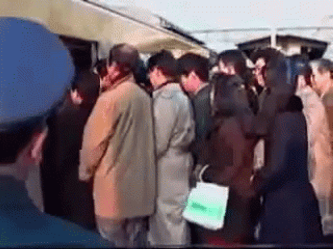 Japan Crowded Train GIF