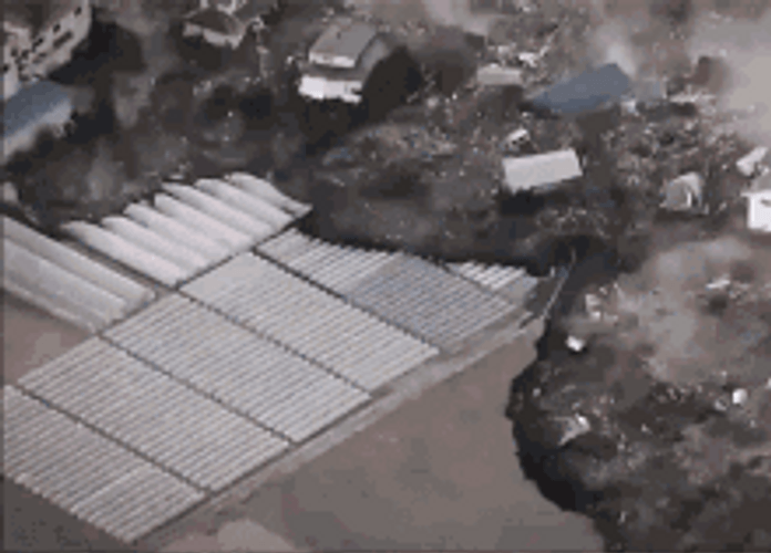 Japan Destructive Tsunami Footage GIF