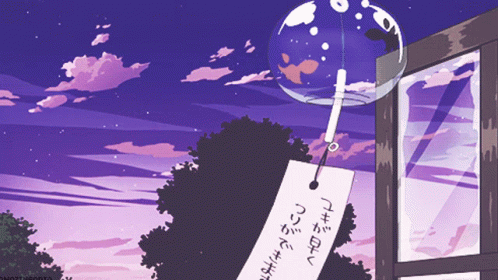 Japanese Door Bell Purple Aesthetic GIF