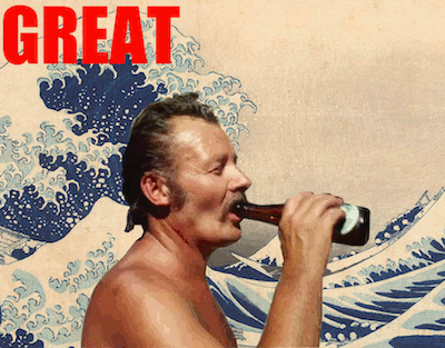 Japanese Wave Great Gulping Beer GIF