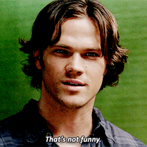 Jared Padalecki That's Not Funny From Supernatural GIF 