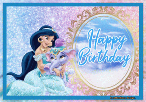 Jasmine Elephant Happy Birthday Card