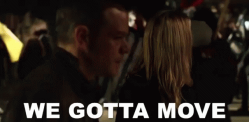 Jason Bourne We Gotta Move GIF