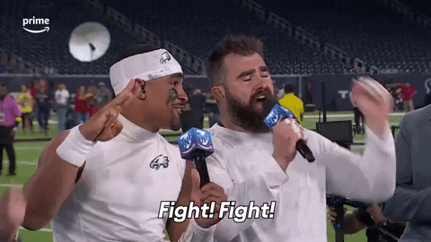 Jason Kelce And Jalen Hurts Fight Fight GIF