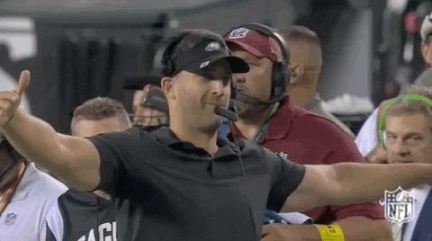 Jason Kelce Hugging Coach Nick Sirianni GIF