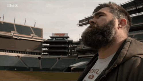 Jason Kelce In The Middle Of Stadium GIF