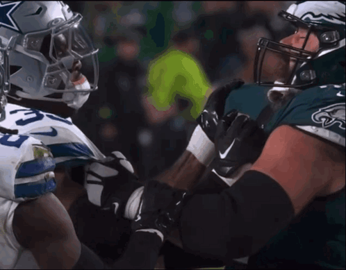 Jason Kelce Shouting At His Opponent GIF