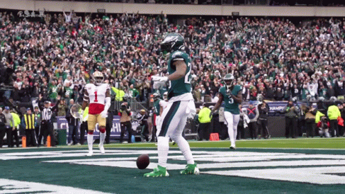 Jason Kelce Touch Down Dance With Groupmates GIF