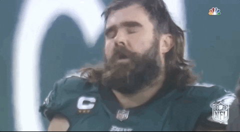 Jason Kelce With Eyes Closed GIF