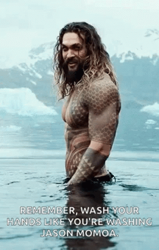 Jason Momoa Aquaman Wash Hands GIF
