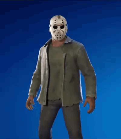 Jason Voorhees Holding Chainsaw and False Sign
