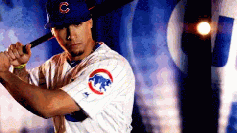 Javier Baez Using Baseball Bat GIF