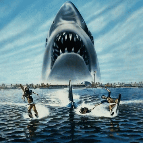Jaw Shark And Mosasaurus GIF