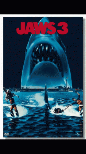 Jaws 3 Poster Shark Attacking People