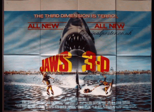Jaws 3D Shark Water Skiing Poster