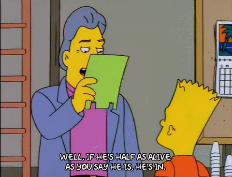 Jay Leno And Bart Simpson Half Is Alive GIF