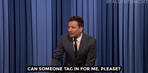 Jay Leno And Jimmy Fallon Asking For Tag GIF