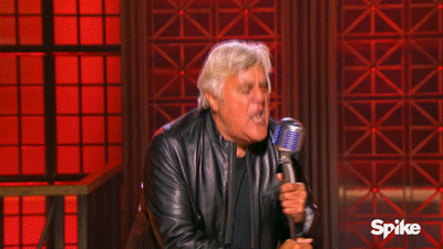 Jay Leno Belting Moment GIF