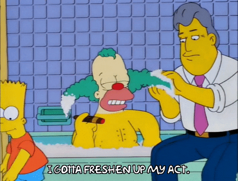 Jay Leno Krusty The Clown And Bart Simpsons GIF