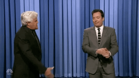 Jay Leno Shake Hands With Jimmy Fallon GIF