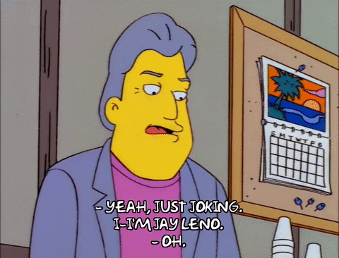 Jay Leno Simpsons Just Joking GIF