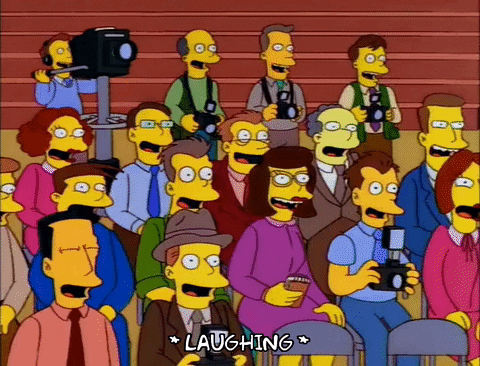 Jay Leno Simpsons Nonchalant Moment GIF