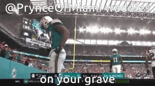 Jaylen Waddle Celebration On Your Grave Meme GIF