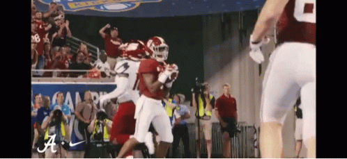 Jaylen Waddle Celebration Throwing Ball GIF