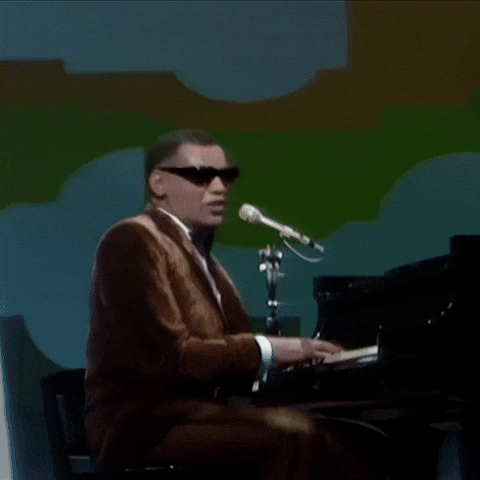 Jazz Singer Ray Charles Playing Piano GIF